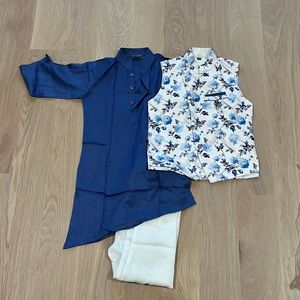 Three piece boys kurta set size 6